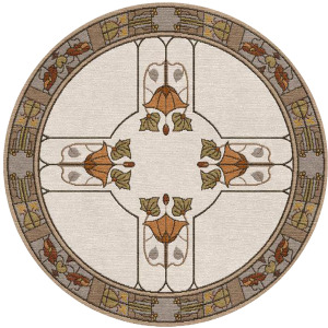 Stickley Designer Rugs Garden Window Rug, Ivory 6' X 6' Round