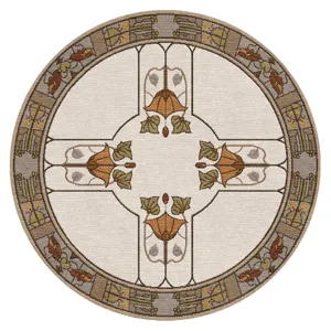 Stickley Designer Rugs Garden Window Rug, Ivory 6' X 6' Round