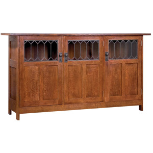 Mission Three-Door Display Buffet Oak