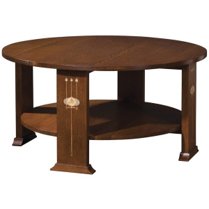 Harvey Ellis Round Cocktail Table Oak