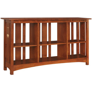 Mission Slatted-Back Bookcase Oak
