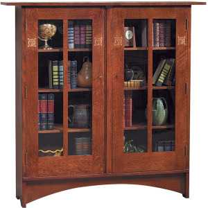 Harvey Ellis Bookcase With Inlay Oak