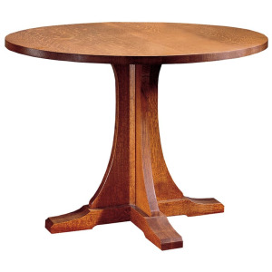Mission Round Pedestal Table, No Leaves 38