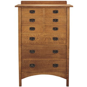 Harvey Ellis Nine-Drawer Chest Oak