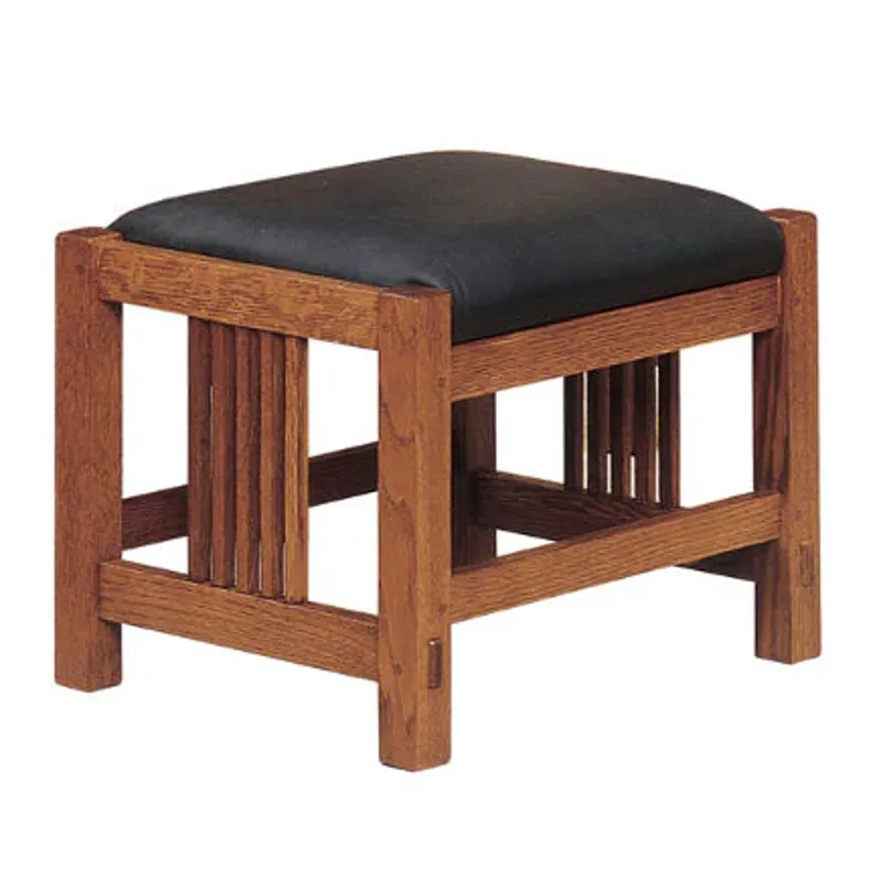 Mission Spindle Footstool With Casters