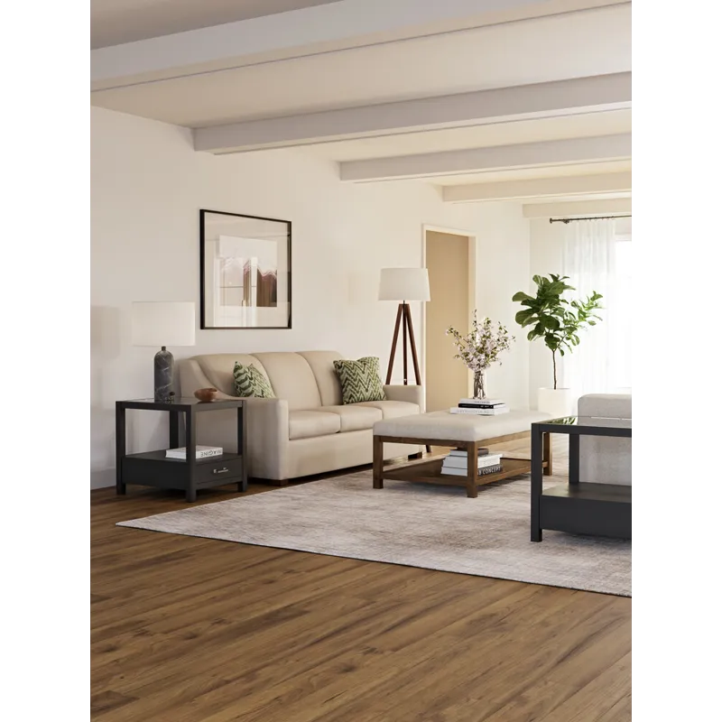 Origins by Stickley Dwyer Rectangular Cocktail Table, Glass Top