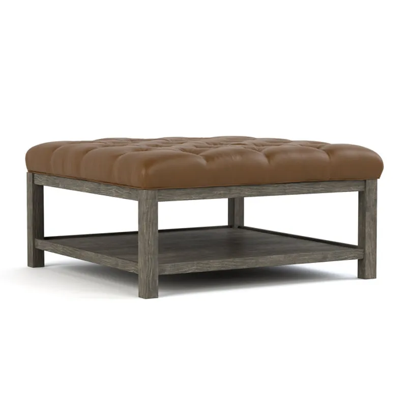 Origins by Stickley Living Room Occasional Tufted Diamond Cocktail Ottoman