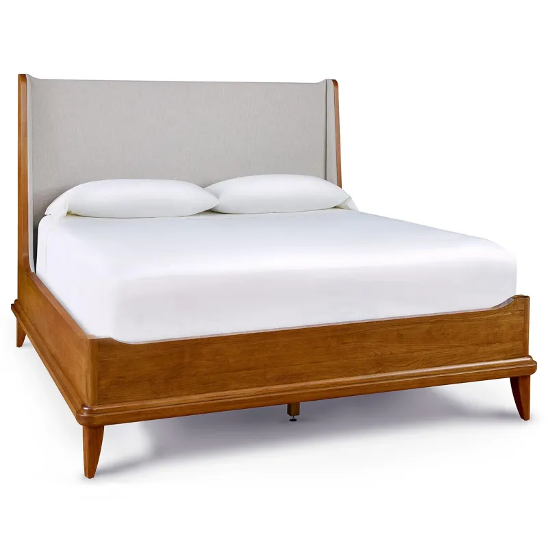 Martine Bed With Upholstered Headboard Cherry - Queen