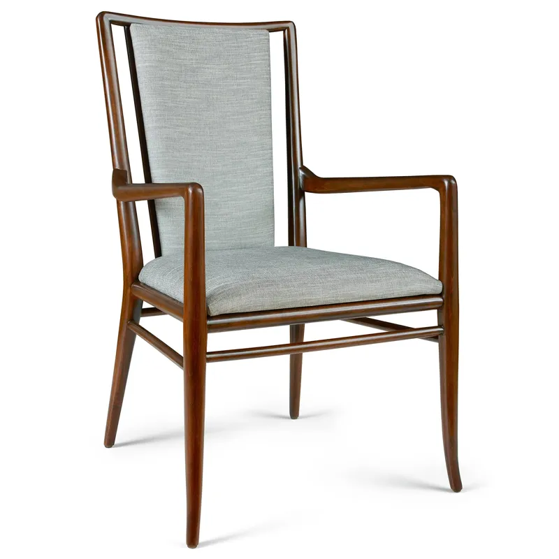 Martine Upholstered Back Arm Chair Cherry