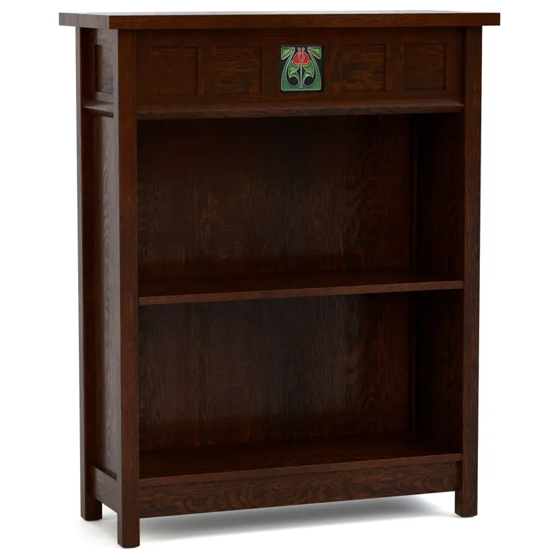 Mission Floral Tile Bookcase With Plaque