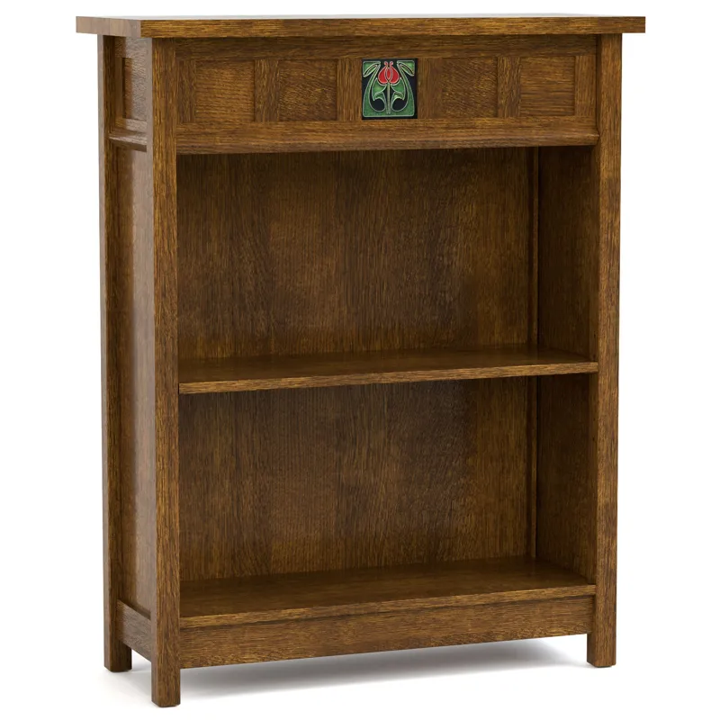 Mission Floral Tile Bookcase With Plaque