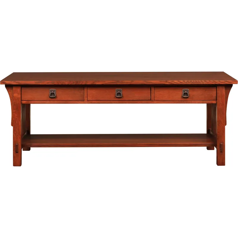 Mission Three-Drawer Cocktail Table Oak