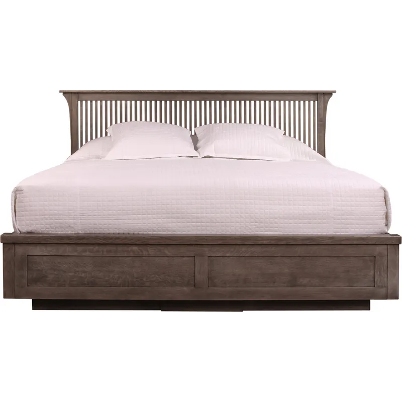 Mission Spindle Platform Storage Bed Oak