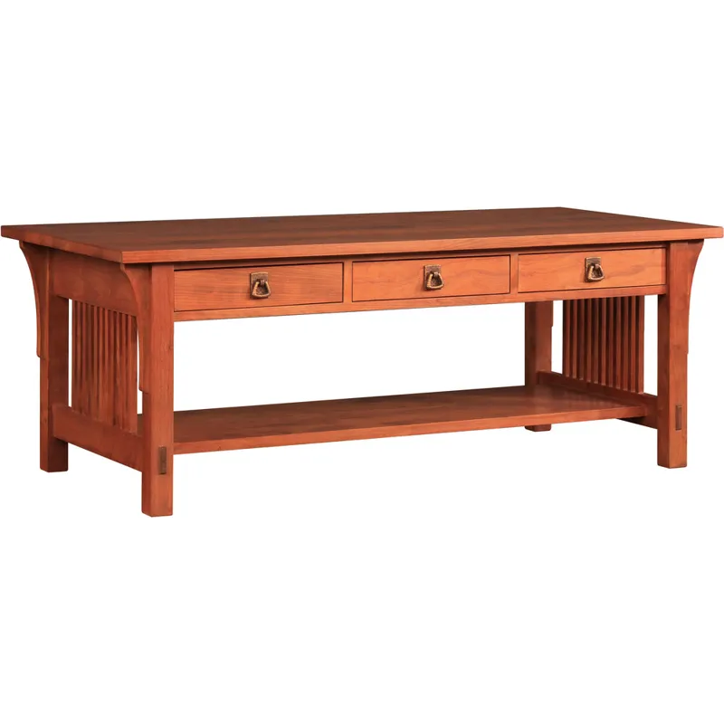 Mission Three-Drawer Cocktail Table Cherry