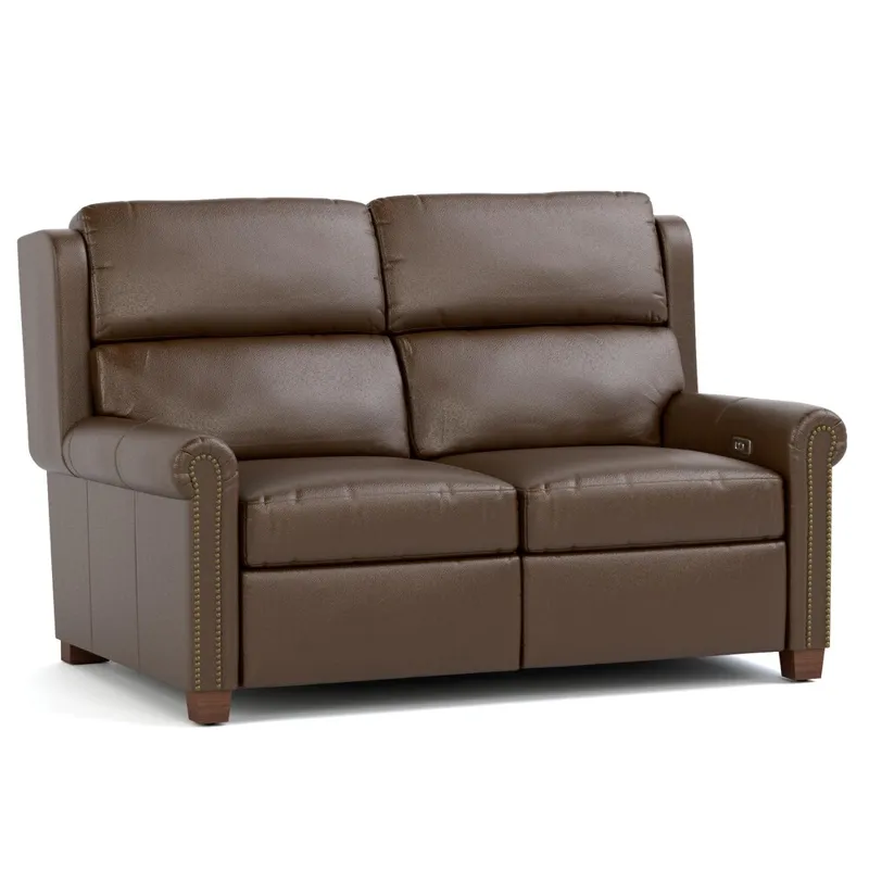 Woodlands Small Roll Arm Motion Loveseat With Nails