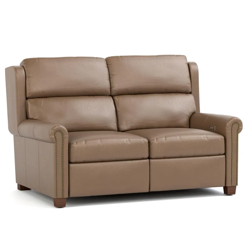 Woodlands Small Roll Arm Motion Loveseat With Nails