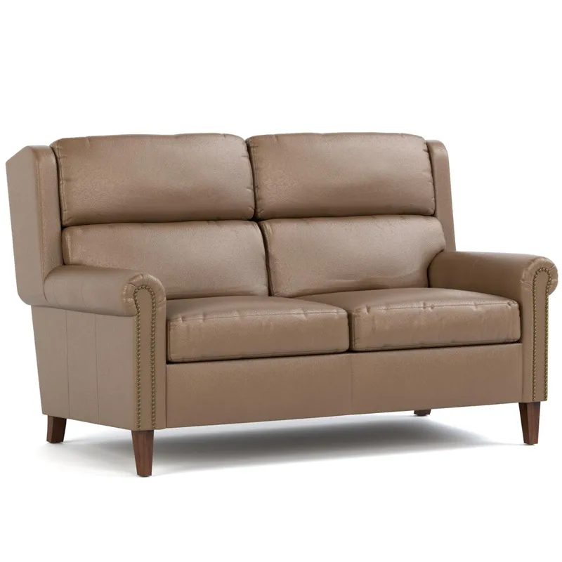 Woodlands Small Roll Arm Loveseat With Nails