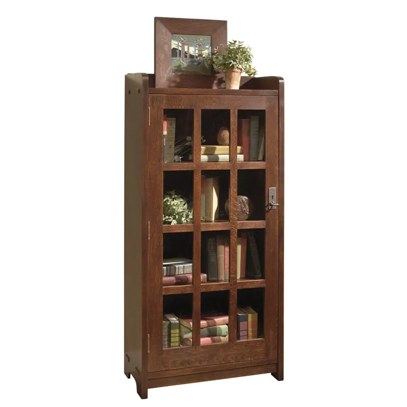 Mission Single Door Bookcase Oak