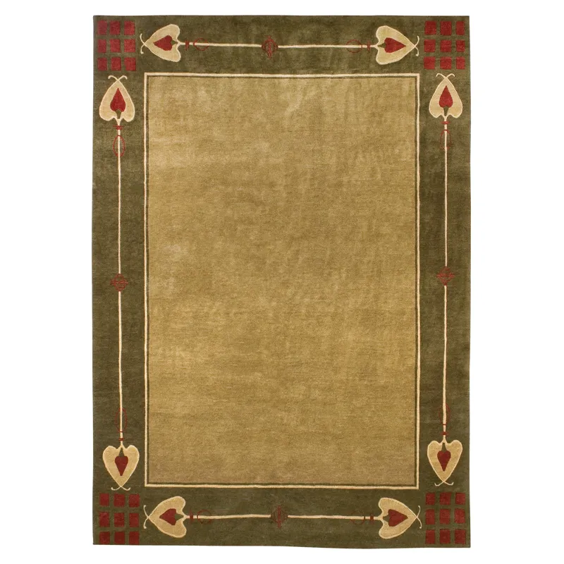 Stickley Designer Rugs Highland Park Rug Green 2' 6" X 4'