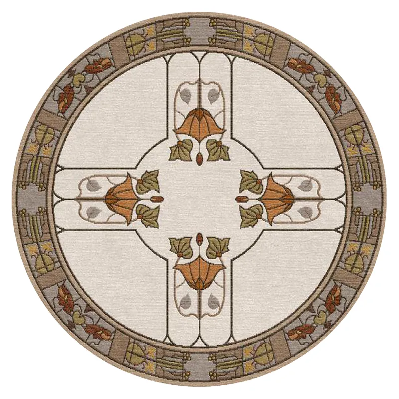 Stickley Designer Rugs Garden Window Rug, Ivory 6' X 6' Round