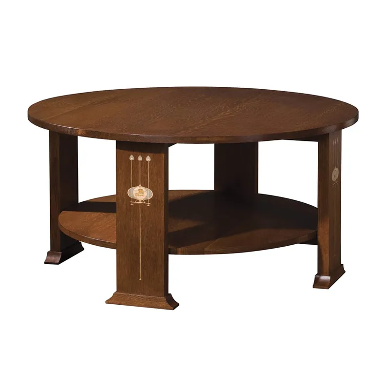 Harvey Ellis Round Cocktail Table Oak