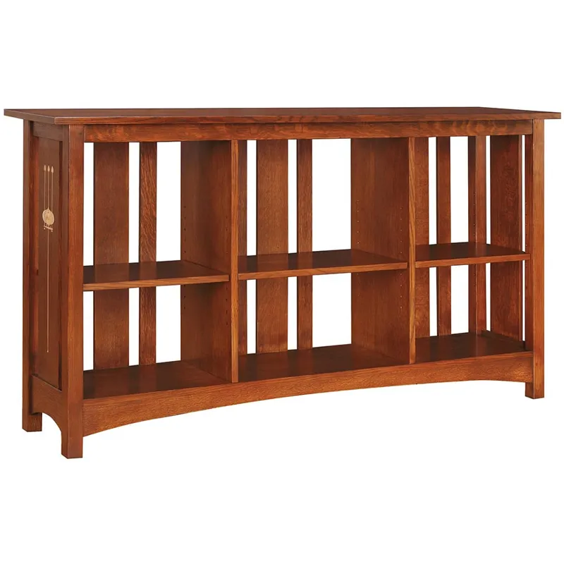 Mission Slatted-Back Bookcase Oak