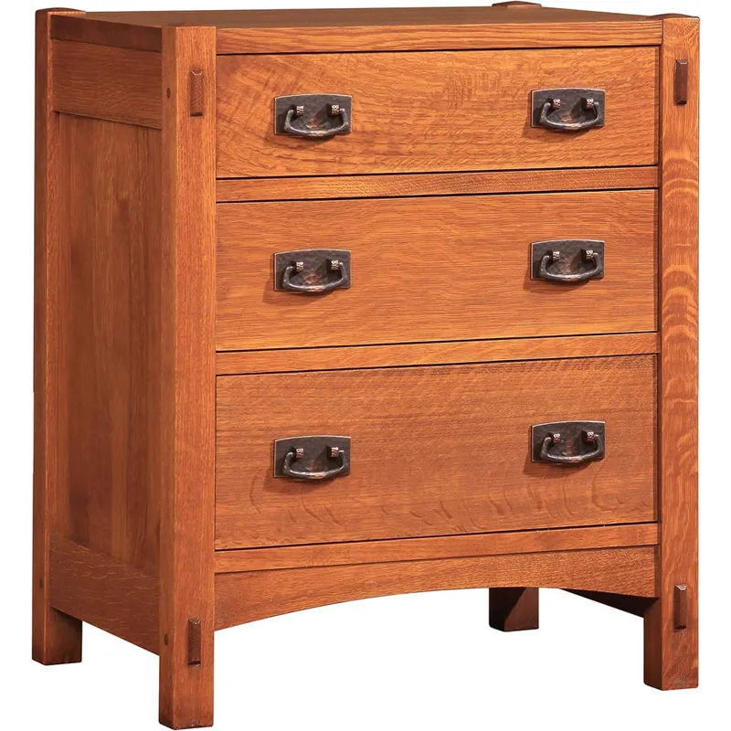 Mission Three-Drawer Nightstand Oak