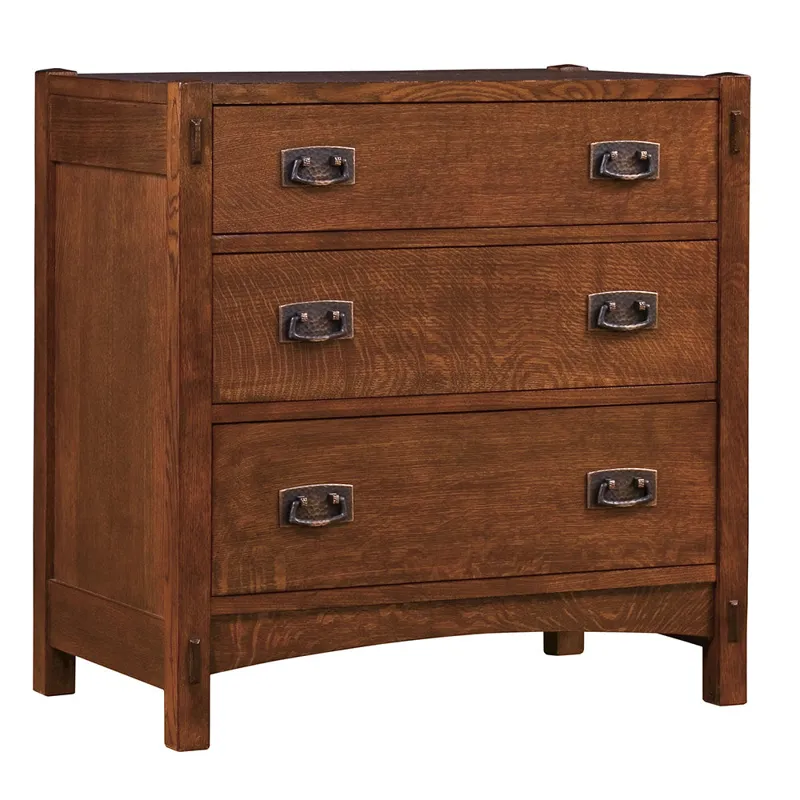 Mission Three Drawer Chest Oak
