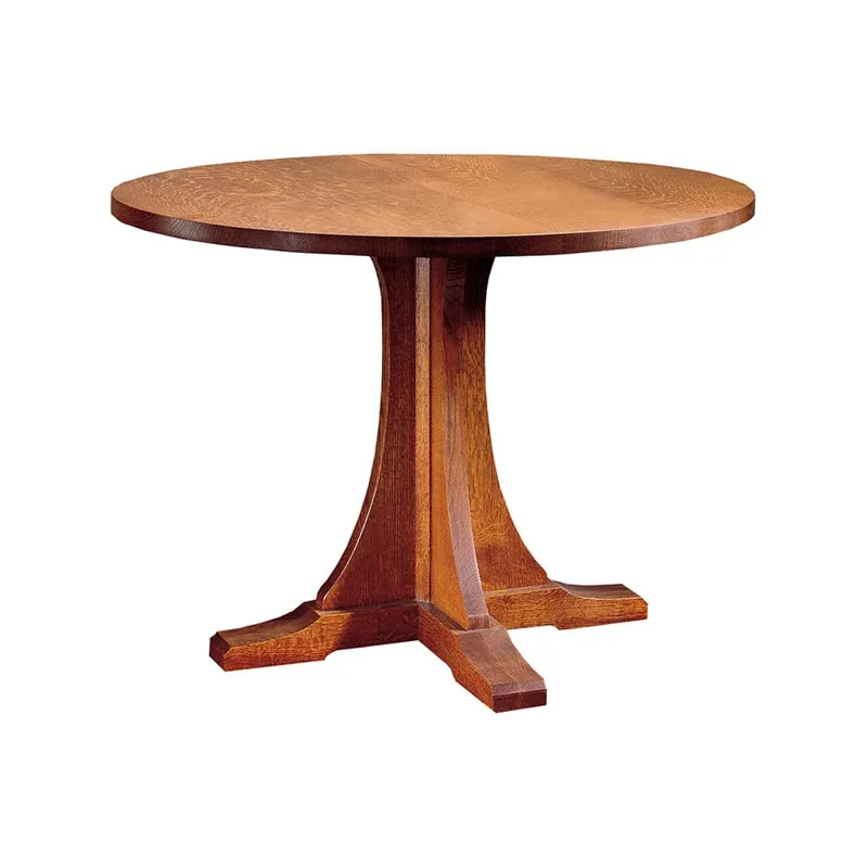 Mission Round Pedestal Table, No Leaves 38\"