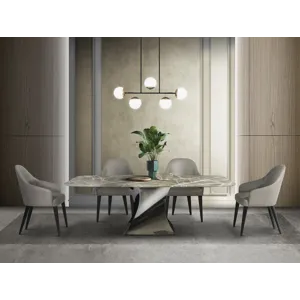 Twist Ractangular Dining Table w/Boat Shape Top