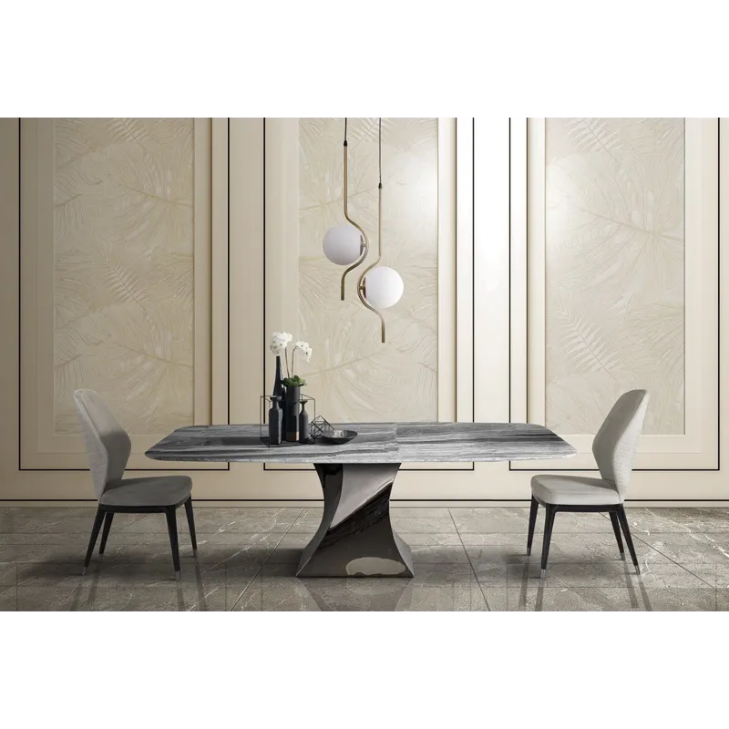 Twist Ractangular Dining Table w/Boat Shape Top