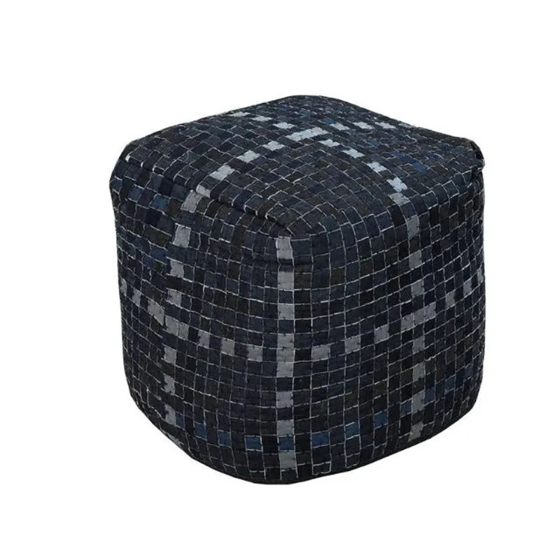 Chelsea Square - Denim Pouf