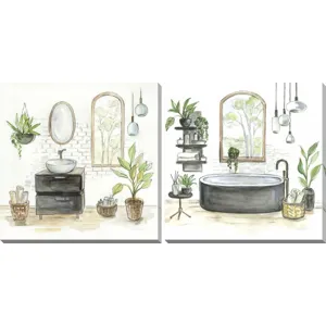 Black Tub and Sink Set of 2