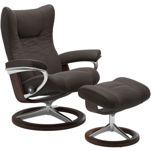 Wing (L) Signature Base Recliner with Ottoman