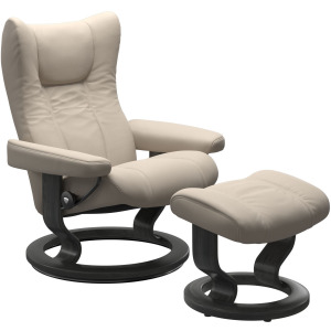 Wing (S) Classic Base Recliner with Ottoman