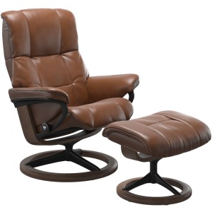 Mayfair (M) Signature chair with footstool - Pioneer Olive Brown & Walnut