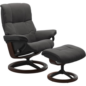 Mayfair (M) Signature Chair with Footstool - Paloma Rock w/Brown Stain