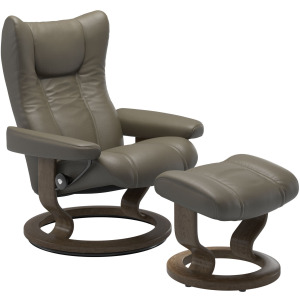 Wing (S) Classic Base Recliner with Ottoman