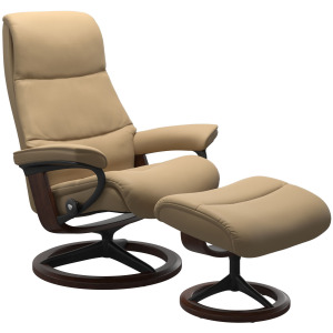 View (M) Signature Chair w/Footstool - Paloma Sand w/Brown