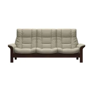 Buckingham High Back 3 Seat Sofa - Paloma Light Grey w/Brown