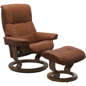 Mayfair (M) Classic Chair with Footstool - Paloma New Cognac w/Teak