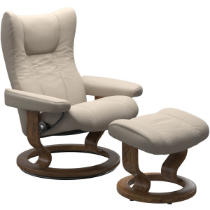 Wing (S) Classic Base Recliner with Ottoman
