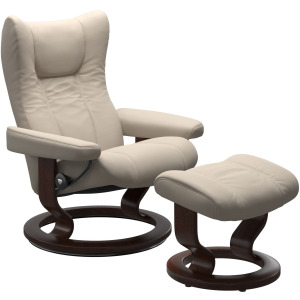 Wing (S) Classic Base Recliner with Ottoman