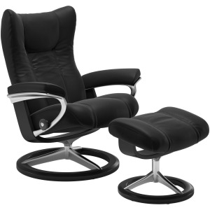 Wing (L) Signature Base Recliner with Ottoman