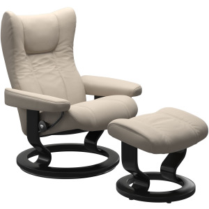 Wing (S) Classic Base Recliner with Ottoman