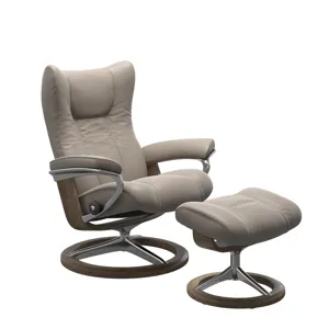 Wing (L) Signature Base Recliner with Ottoman
