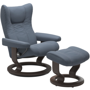 Wing Large Classic Chair w/Footstool