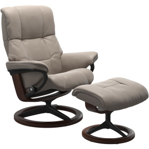 Mayfair Medium Signature Chair w/Footstool - Paloma Dark Mushroom & Brown