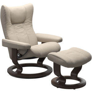 Wing (S) Classic Base Recliner with Ottoman