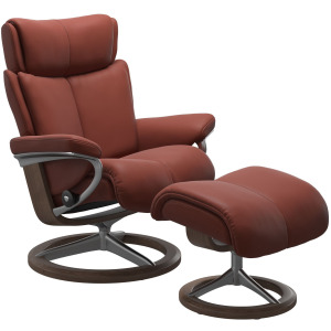 Magic (M) Signature Chair with Footstool - Paloma Dark Henna w/Walnut